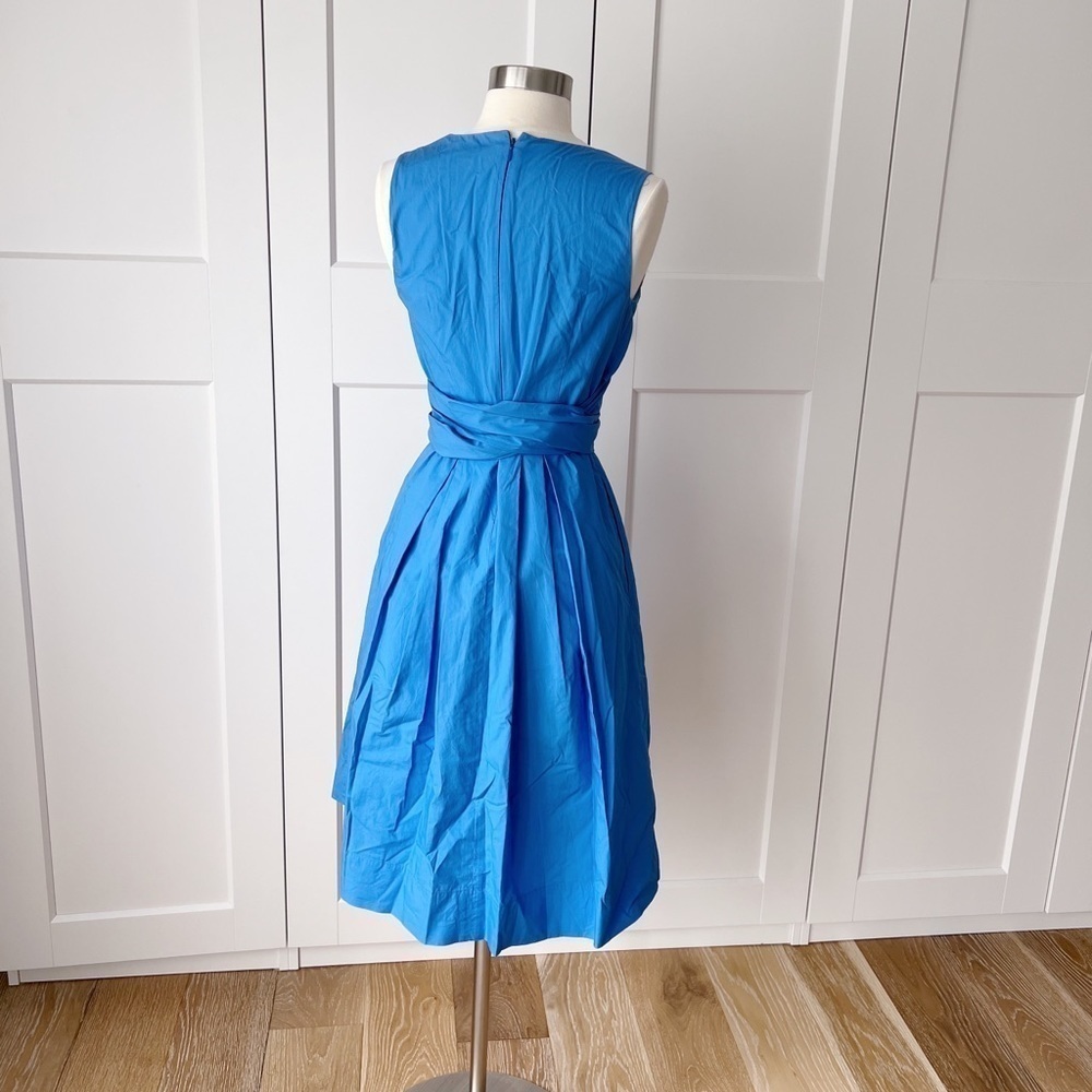 J Crew Blue Poplin Wrap Dress Sz. 0 - Picture 3 of 5